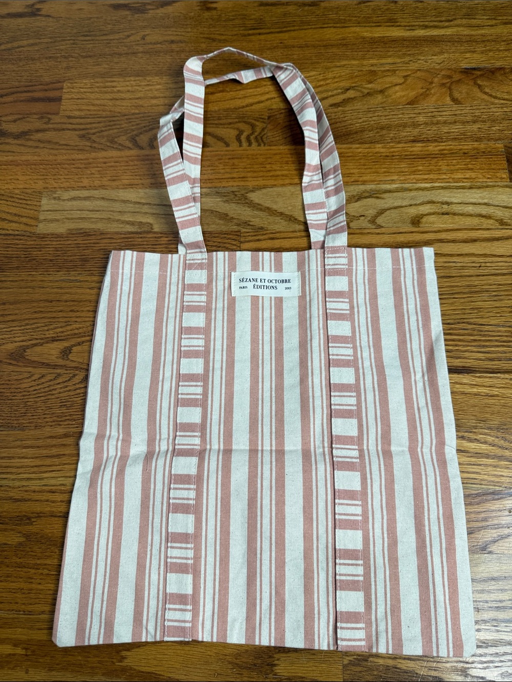 Sezane Stripe Canvas Tote Bag